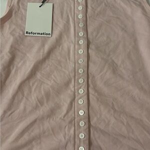 Reformation Blush Sleeveless Top with Buttons